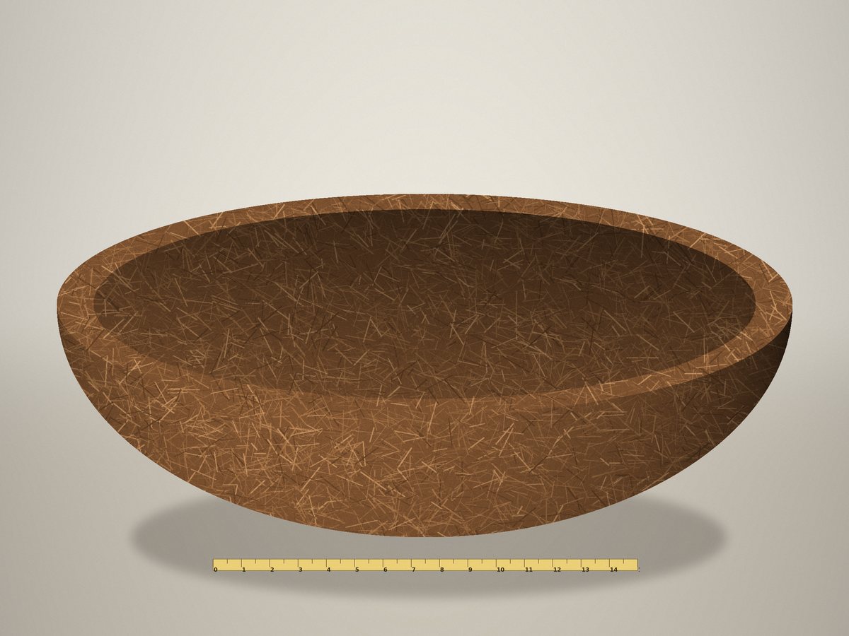 Close view of coir liner fibre thickness and edge