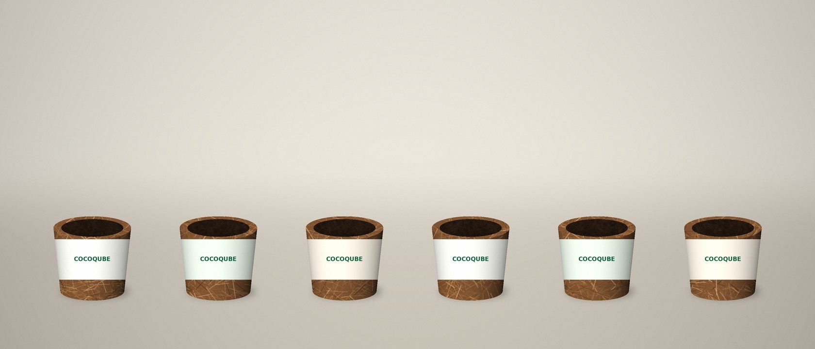 Coir pot with a custom label sleeve