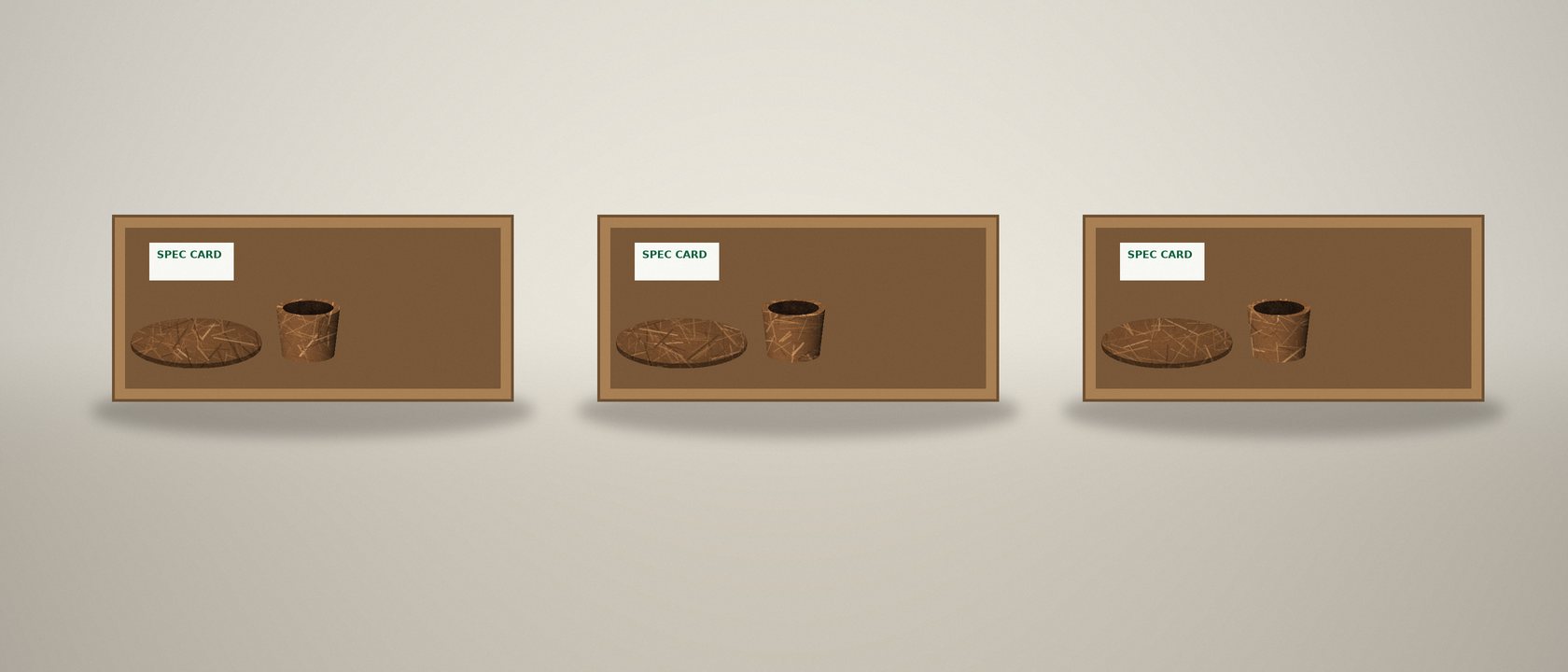 Paid sample kits with specification cards
